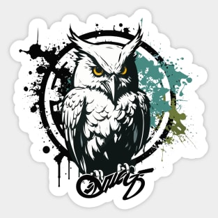 Graffiti Paint Owl Bird Creative Sticker